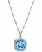 Blue Topaz (1-1/2 ct. t. w. ) and Diamond (1/10 ct. t. w. ) Pendant Necklace in 14k White Gold