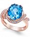 London Blue Topaz (4-9/10 ct. t. w. ) and White Topaz (1/3 ct. t. w. ) Ring in 14k Rose Gold-Plated Sterling Silver