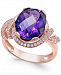 Amethyst (4-1/4 ct. t. w. ) and White Topaz (1/3 ct. t. w. ) Ring in 14k Rose Gold-Plated Sterling Silver