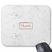 Modern hustle typography rose gold white marble Mouse Pad