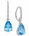 Blue Topaz (2-1/2 ct. t. w. ) and Diamond (1/10 ct. t. w. ) Drop Earrings in 14k White Gold