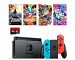 Nintendo Swtich 6 items Bundle:Nintendo Switch 32GB Console Neon Red and Blue Joy-con, 64GB Sd Card, 4 Game Disc1-2-Switch Just Dance2017 The Legend of Zelda Super Bomberman R(US Version, Imported)