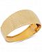 Italian Gold Textured Dome Hinged Bangle Bracelet in 14k Gold