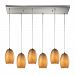 10330/6RC-TB-LED - Elk Lighting - Andover - 30 57W 6 LED Rectangular Pendant Satin Nickel Finish with Textured Beige Glass - Andover