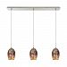 10506/3LP-LED - Elk Lighting - Illusions - 36 28.5W 3 LED Linear Pendant Satin Nickel Finish with Irridescent Firework Glass - Illusions