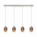 10506/4LP-LED - Elk Lighting - Illusions - 46 38W 4 LED Linear Pendant Satin Nickel Finish with Irridescent Firework Glass - Illusions