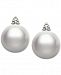 Cultured Freshwater Pearl (10mm) and Diamond (1/5 ct. t. w. ) Earrings in 14k Gold