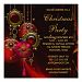 Red Gold Ornaments Corporate Christmas Party Card