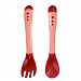 2 Baby Feeding Spoon Utensil Temperature Sensing Change Color Safety Silicon Tip for Kids Feeding (red)