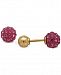 Children's Rose Crystal Ball Stud Reversible Earrings in 14k Gold