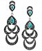 Manufactured Turquoise & Marcasite Scalloped Dangle Drop Earrings