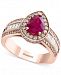 Amore by Effy Certified Ruby (1 ct. t. w. ) and Diamond (9/10 ct. t. w. ) Ring in 14k Rose Gold