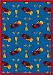 Joy Carpets 1454D-02 Start Your Engines Blue 7 ft.8 in. x 10 ft.9 in. 100 Pct. STAINMASTER Nylon Machine Tufted- Cut Pile Just for Kids Rug