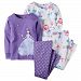 Carters Baby Girls 4-Piece Snug Fit Cotton PJs Fairy Tale Princess Purple 6M