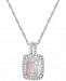 Lab-Created Opal (7/8 ct. t. w. ) and White Sapphire (1/2 ct. t. w. ) Pendant Necklace in Sterling Silver