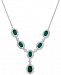 Lab-Created Emerald (2-3/4 ct. t. w. ) and White Sapphire (1-1/2 ct. t. w. ) Lariat Necklace in Sterling Silver