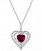 Lab-Created Ruby (2-1/5 ct. t. w. ) and White Sapphire (1/2 ct. t. w. ) Heart Pendant Necklace in Sterling Silver