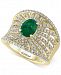 Final Call by Effy Emerald (1-1/8 ct. t. w. ) & Diamond (1-1/10 ct. t. w. ) Statement Ring in 14k Gold