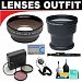 3x Digital Telephoto Professional Series Lens + 0.5x Digital Wide Angle Macro Professional Series Lens + 3 Piece Digital Camera Filter Kit + 6-Piece Deluxe Cleaning Kit + Lenspen + Lens Cap Keeper + DB ROTH Micro Fiber Cloth For The Sony DCR-SR42, SR45...
