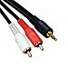 6Ft. 3.5mm Stereo Male Jack to 2 x Male RCA Phono Cable, Audio Splitter