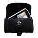 Gomadic Brand Horizontal Black Leather Carrying Case for the LG AX265 with Integrated Belt Loop and Optional Belt Clip