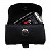 Designer Gomadic Black Leather Motorola Barrage V860 Belt Carrying Case – Includes Optional Belt Loop and Removable Clip