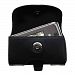 Gomadic Brand Horizontal Black Leather Carrying Case for the LG UN430 with Integrated Belt Loop and Optional Belt Clip