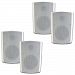Theater Solutions 2 Pairs of New Indoor or Outdoor Weatherproof HD Mountable White Speakers 2TS5ODW