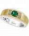 Effy Men's Emerald (1/2 ct. t. w. ) and Diamond Accent Ring in 14k Gold and White Gold