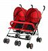 Dream On Me Double Twin Stroller, Red