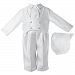 Lauren Madison baby boy Christening Baptism Infant Shantung Pant With Vest, White, 6-9 Months