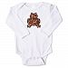 Ambajam White Long Sleeved Snapsuit, Chocolate Brown Dot Frog, 3-6 Months