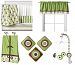 Bacati Modern Dots/Stripes Green/Chocolate 10 Piece Crib Set without Bumper Pad