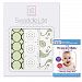 SwaddleDesigns SwaddleLite, Set of 3 Marquisette Swaddle Blankets, Premium Cotton Muslin, and The Happiest Baby DVD Bundle, Kiwi Modern Lite