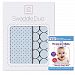 SwaddleDesigns SwaddleDuo, Set of 2 Swaddling Blankets, Cotton Muslin + Premium Cotton Flannel, and The Happiest Baby DVD Bundle, Pastel Blue Modern Duo