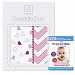 SwaddleDesigns SwaddleDuo, Set of 2 Swaddling Blankets, Cotton Muslin + Premium Cotton Flannel, and The Happiest Baby DVD Bundle, Pink Chic Chevron Duo