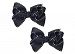Anna Belen Girls "Ada" Medium Stitched Bow Clip O/S Black (2 Pieces)