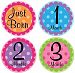 Belly Doodles 16 Monthly Baby Stickers Girls Milestones Polka Dots 3.94inch (1-12 Months)