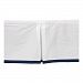 Bacati Mix and Match Crib Skirt White with Band at Bottom, Navy