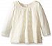 Rosie Pope Little Girls Stretch Long Sleeve Lace Overlay Top, Egret, 18 Months