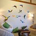 SWORNA Nature Series 8 Flying Macaw Parrot Vinyl Removable DIY Wall Art Mural Nursery Sticker Decor Decal for Baby Kids Girl Bedroom Playroom Bathroom Kindergarten Living Room Classroom 29" H X 50" W