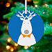 Oopsy Daisy Keepsake Ornament, Bow Tie Reindeer/Blue, 3"x 3"
