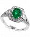 Brasilica by Effy Emerald (1-1/8 ct. t. w. ) and Diamond (3/8 ct. t. w. ) Ring in 14k White Gold, Created for Macy's