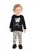 Baby Girl Outfit Long Sleeve T-Shirt and Leggings 2-piece Set 6-9 Months - Black