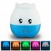 E-More 360 Rotating Round LED Night Light Projector Lamp, Baby Night Light Moon Star Projector, 5 Color Light Modes USB Rechargeable Night Lighting Lamp with Bluetooth Speaker Remote Control(Blue)