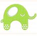Kidsmile Silicone Teething Toy, Soft and Chewy Baby Training Teether, Food Grade Silicone Infant Elephant and Friends Teether, Easy to Grip, BPA free, For Babies 3 Months+, Green Elephant Single