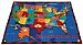 Joy Carpets Kid Essentials Geography & Environment Read Across America Rug, Multicolored, 7'8" x 10'9"