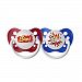Ulubulu Expression Pacifier Set for Boys, Pow and Boom, 0-6 Months