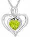 Peridot (1-1/3 ct. t. w. ) & Diamond Accent Heart Pendant Necklace in Sterling Silver