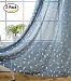 Miuco Floral Embroidery Semi Sheer Curtains Faux Linen Grommet Curtains for Bedroom 52 x 63 Inch 2 Panels, Dusty Blue